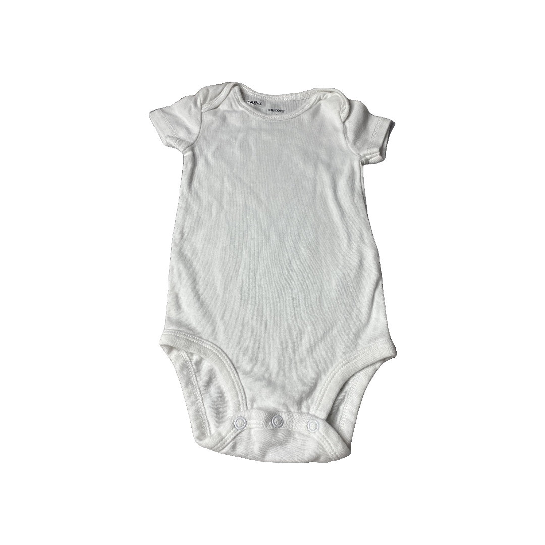 Carters Unisex White Onesie Size: 6 months White