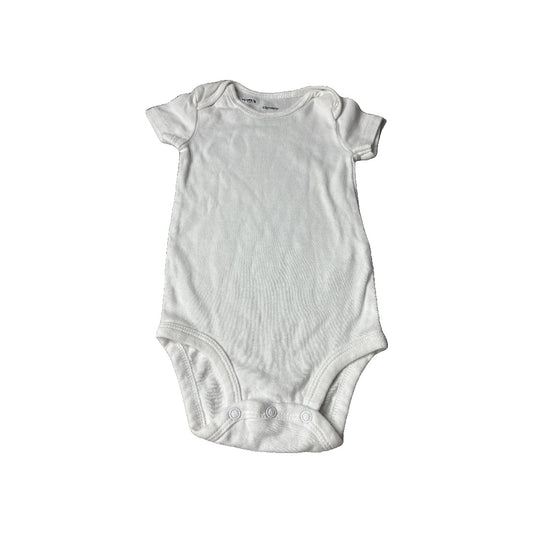 Carters Unisex White Onesie Size: 6 months White