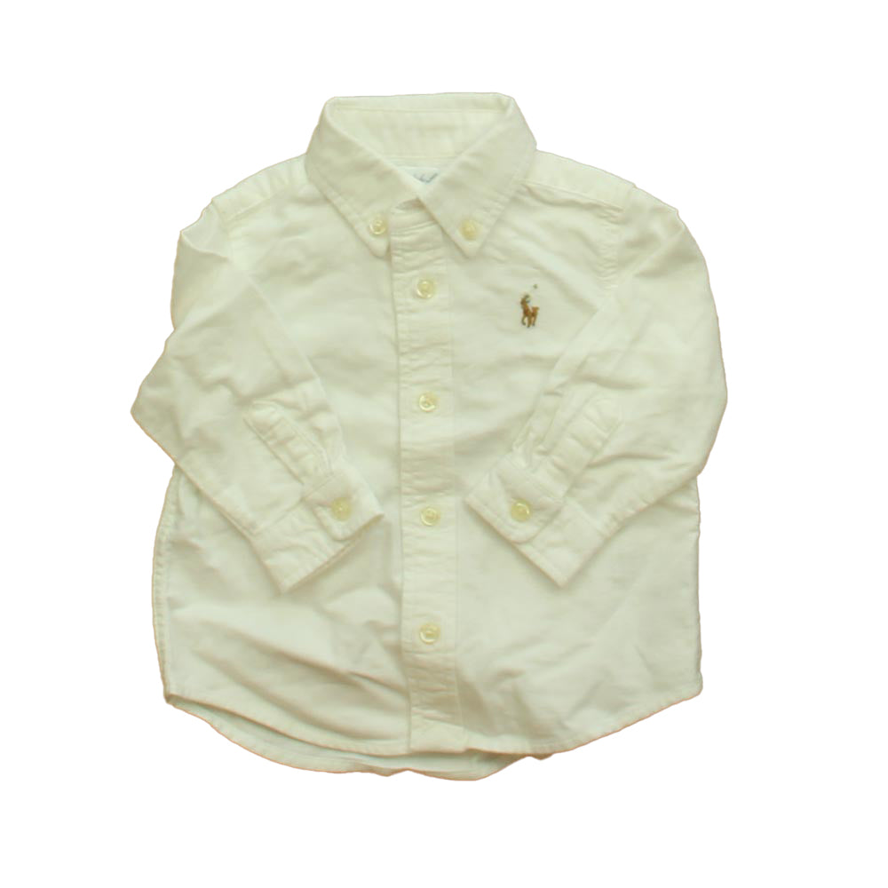 Ralph Lauren Boys White Button Down Long Sleeve Size: 6 Months White