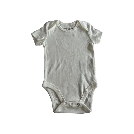 Mac and Moon Unisex White Onesie Size: 6 months White