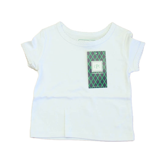 Classic Prep Girls White Short Sleeve Shirt Size: 2-5T