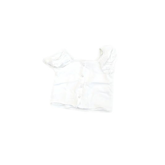 Paisley Lane Girls White Short Sleeve Shirt Size: 6 Years White
