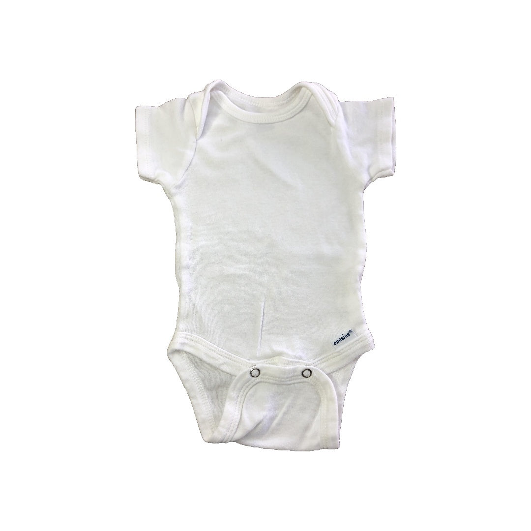 Gerber Childrenswear Unisex White Onesie Size: Newborn White