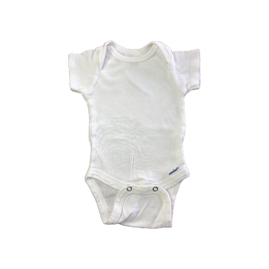 Gerber Childrenswear Unisex White Onesie Size: Newborn White