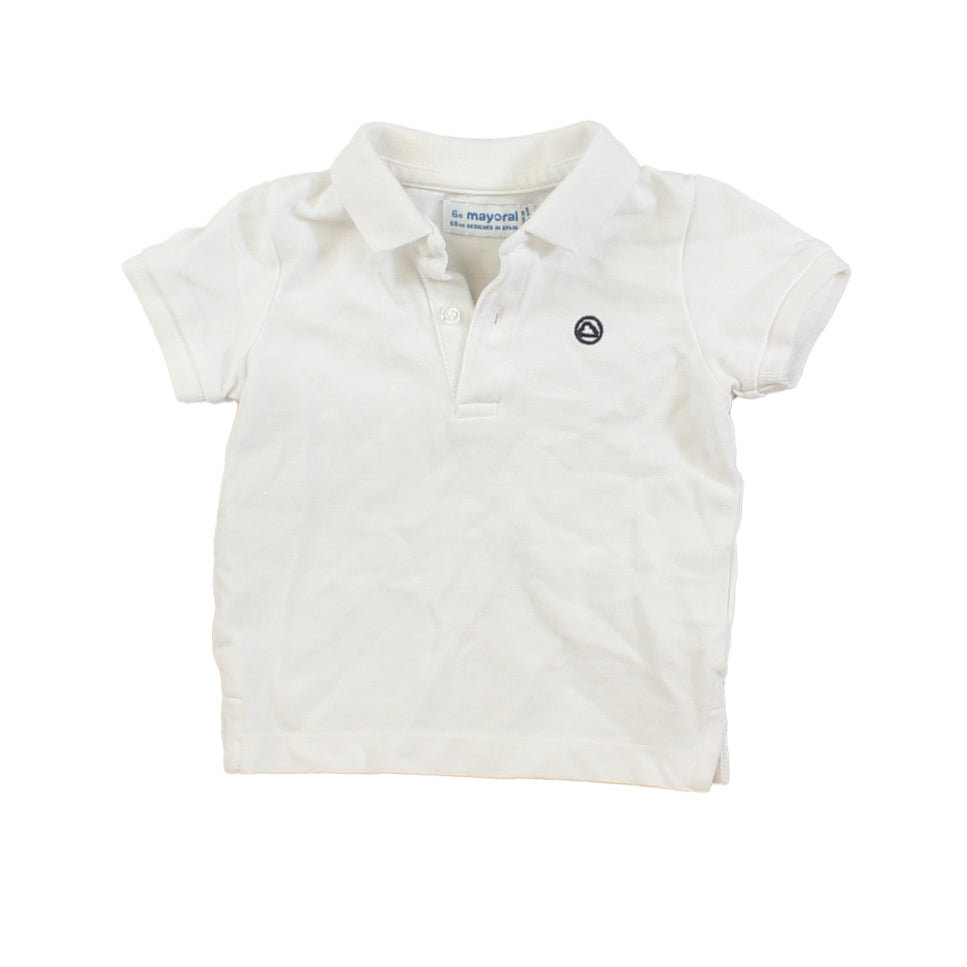 Mayoral Boys White Polo Shirt Size: 6 Months White