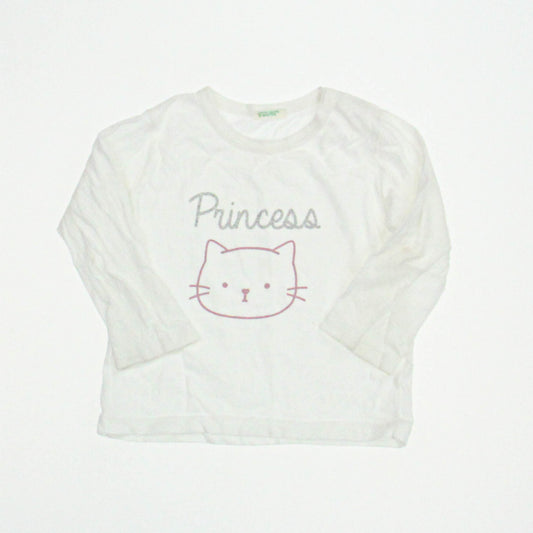 United Colors Of Benetton Girls White Long Sleeve Shirt Size: 6-12 Months White
