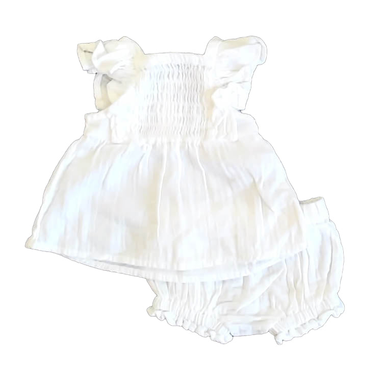 Monica + Andy Girls White Dress Size: 0-3 Months White