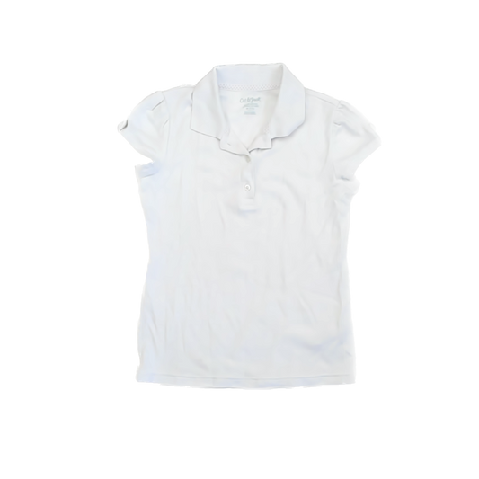 Cat & Jack Girls White Polo Shirt Size: 7-8 years White