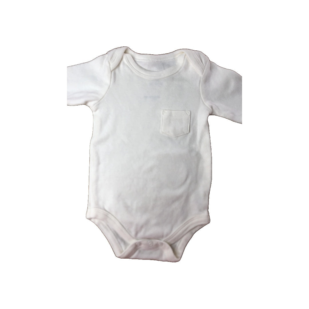 Yoga Sprout Unisex White Onesie Size: 0-3 months White