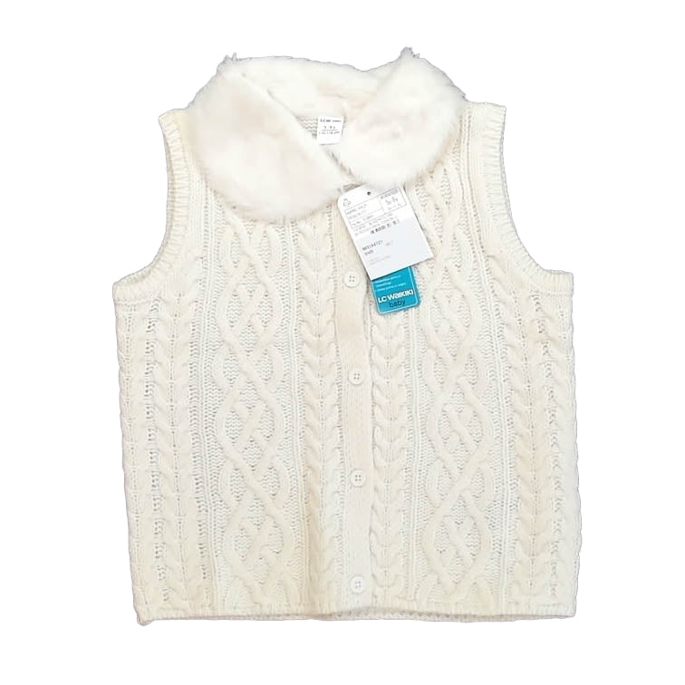 LC Waikiki Girls White Sweater Vest Size: 5-6 Years White