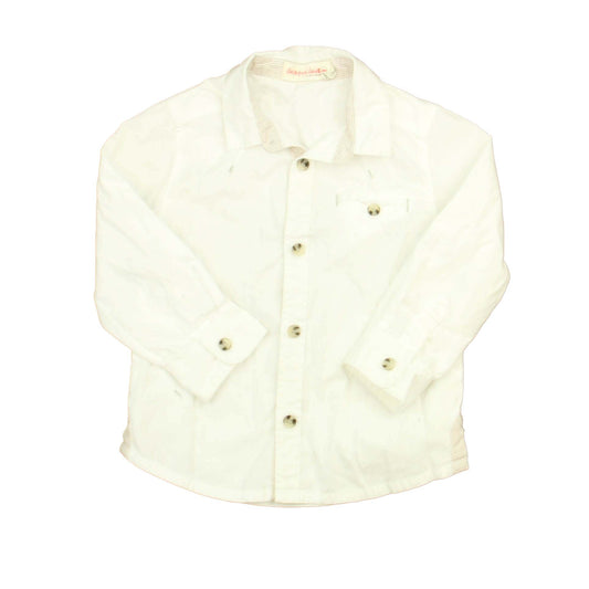 Deux par deux Boys White Button Down Long Sleeve Size: 24 Months White