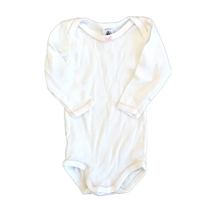 Petit Bateau Girls White Onesie Size: 6 Months White