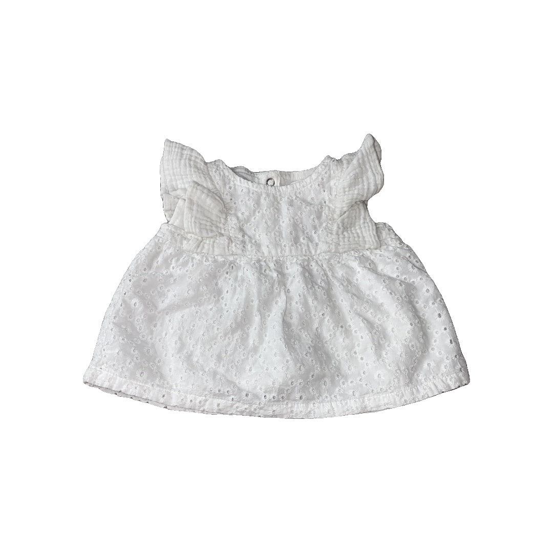 Cat & Jack Girls White Shirt Size: 3-6 months White