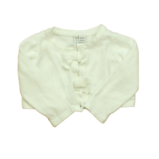 Janie and Jack Girls White Cardigan Size: 6-12 Months