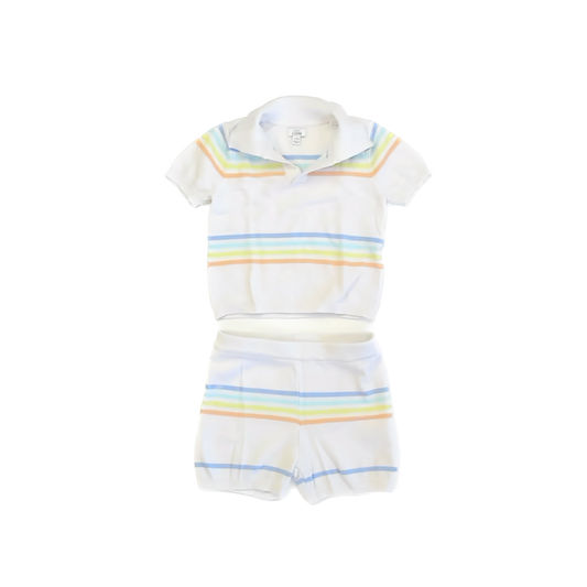 Laughing Llama Boys White Apparel Sets Size: 12 Months White