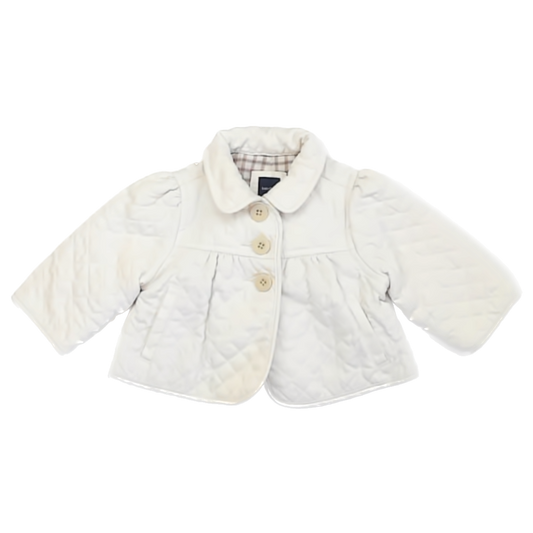 Gap Girls White Jacket Size: 3-6 Months White