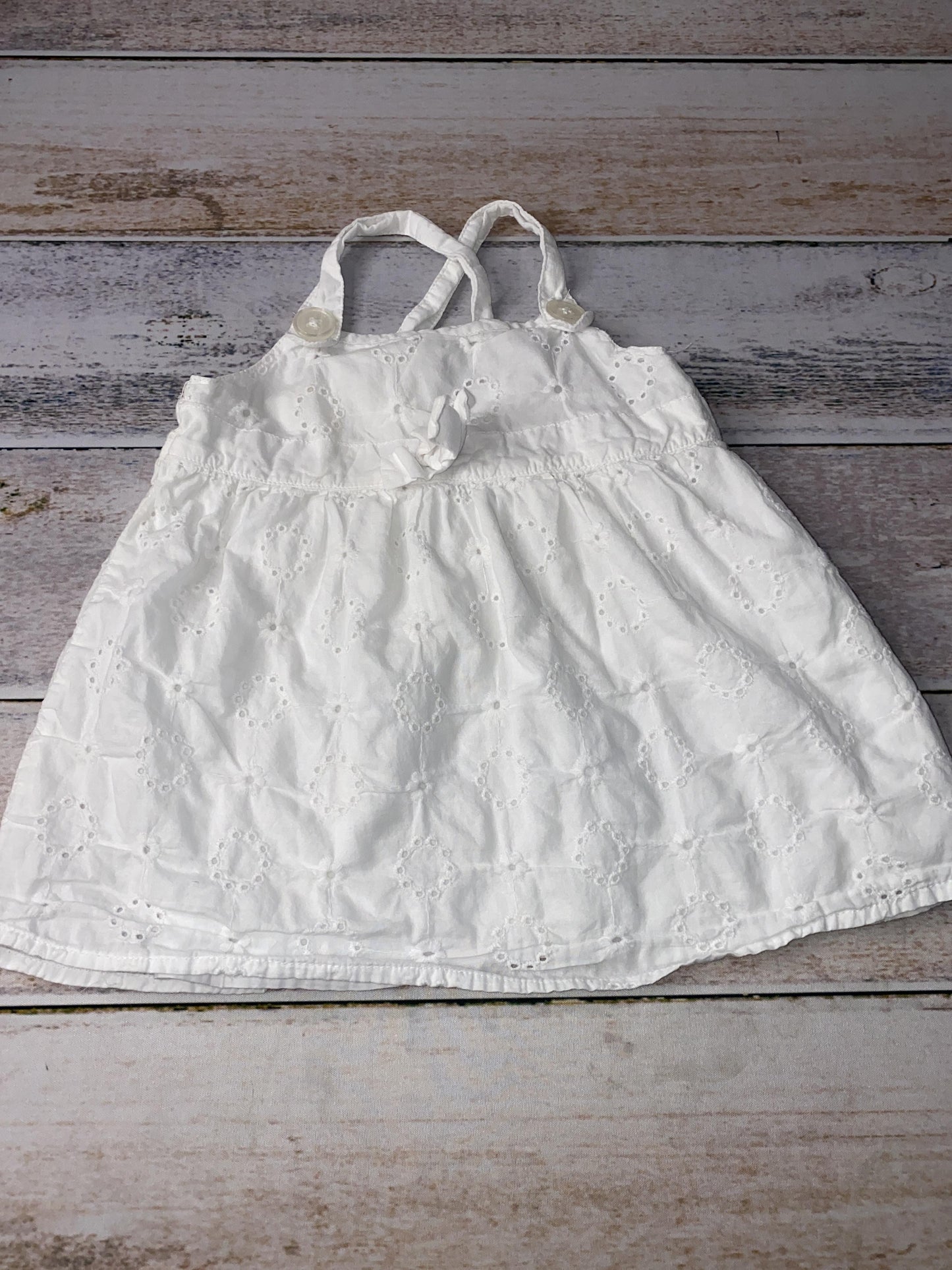 cherokee Girls White Dress Size: 24 months White