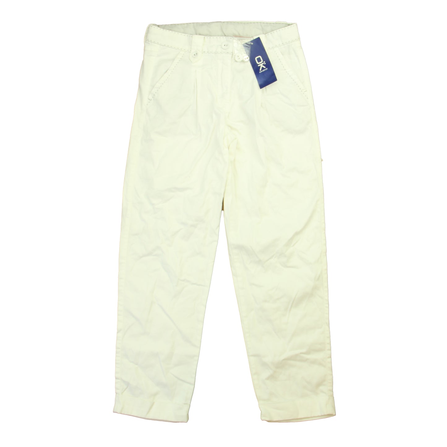 Okaidi Girls White Pants Size: 10 Years