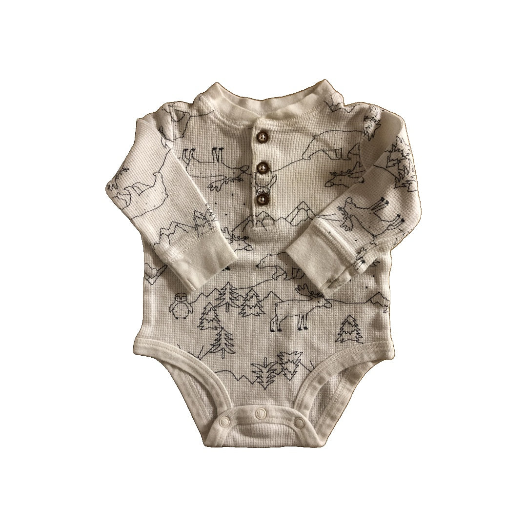 Carters Boys White Onesie Size: 0-3 months White