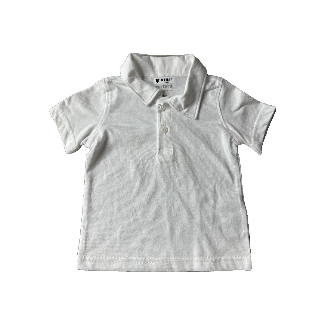 Carters Unisex White Polo Shirt Size: 6 months White