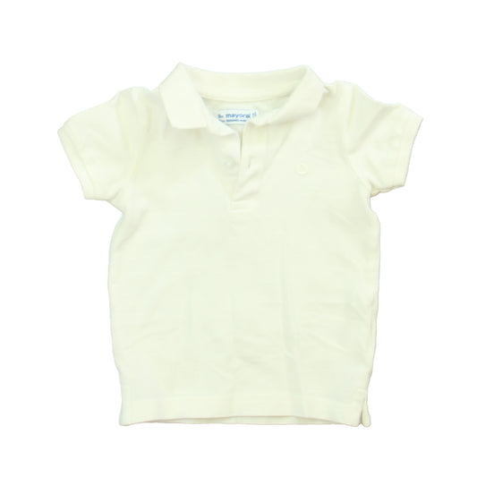 Mayoral Boys White Polo Shirt Size: 9 Months White