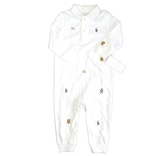 Ralph Lauren Boys White Long Sleeve Outfit Size: 12 Months White