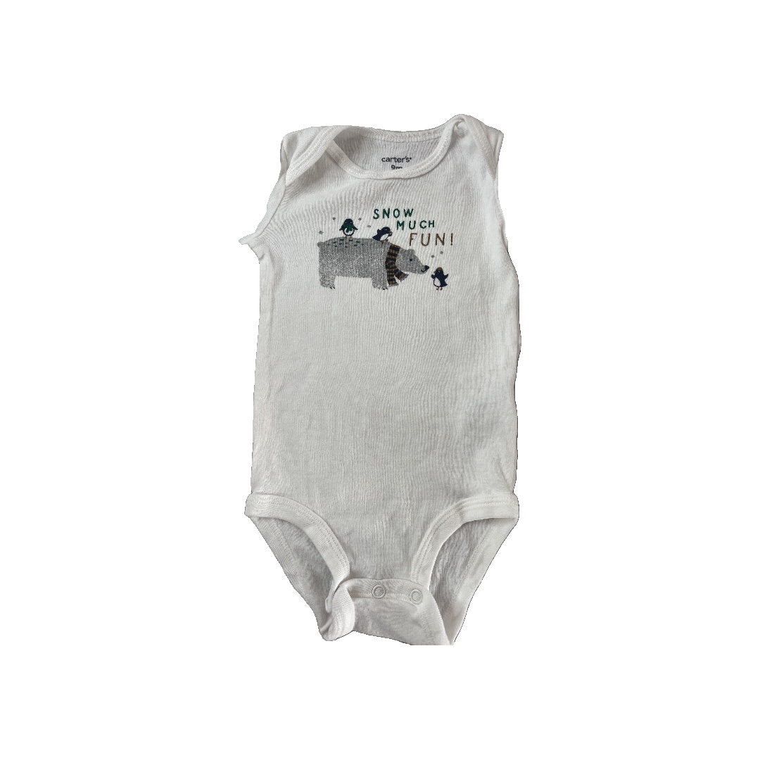 Carters Boys White Onesie Size: 9 months White