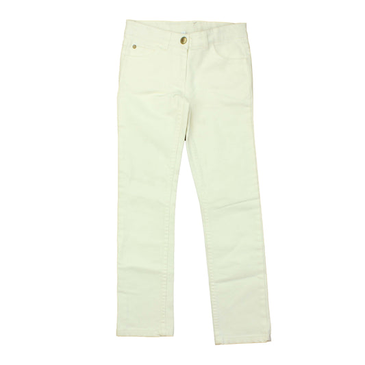 Jacadi Girls White Jeans Size: 8 Years White