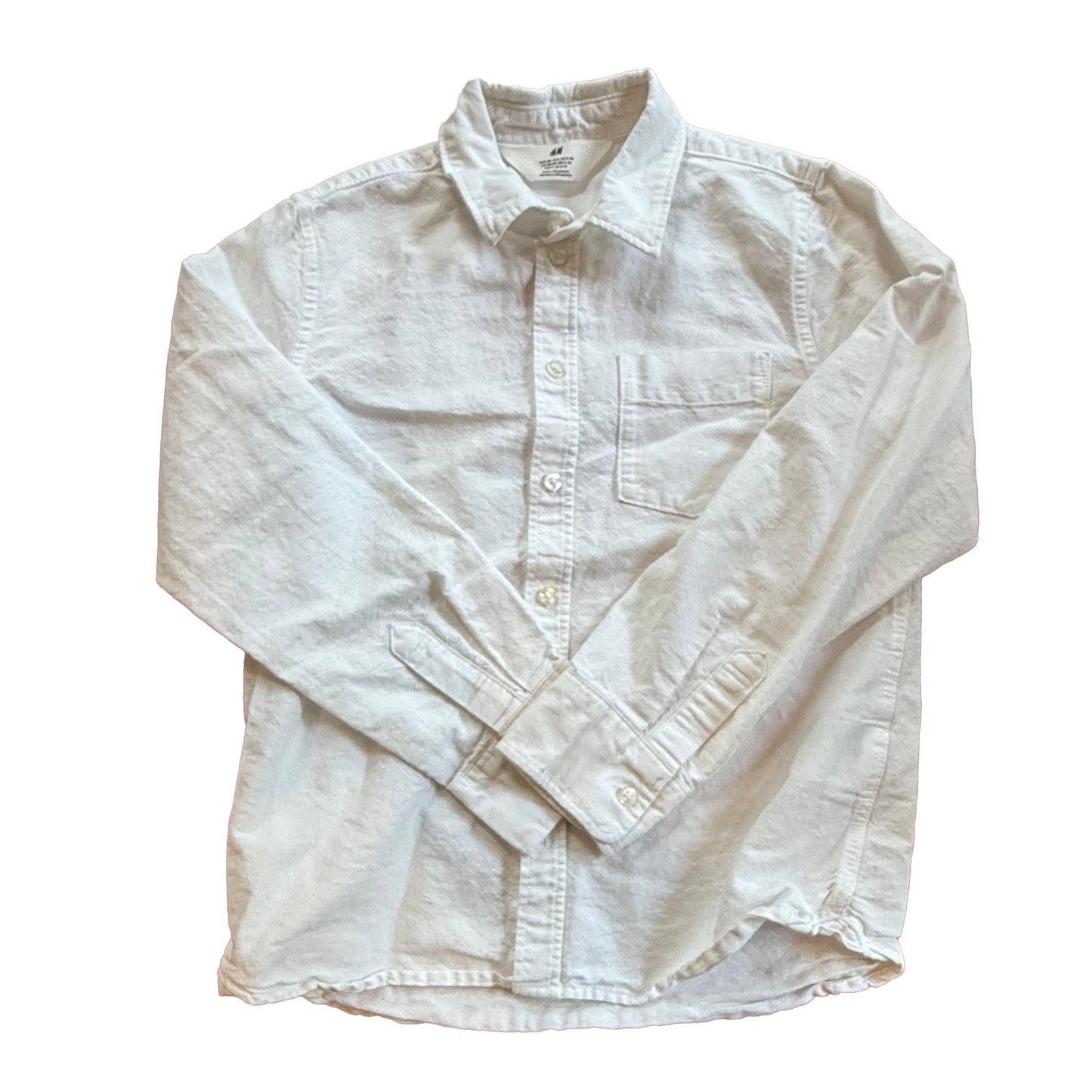 H&M Boys White Button Down Long Sleeve Size: 8 Years White