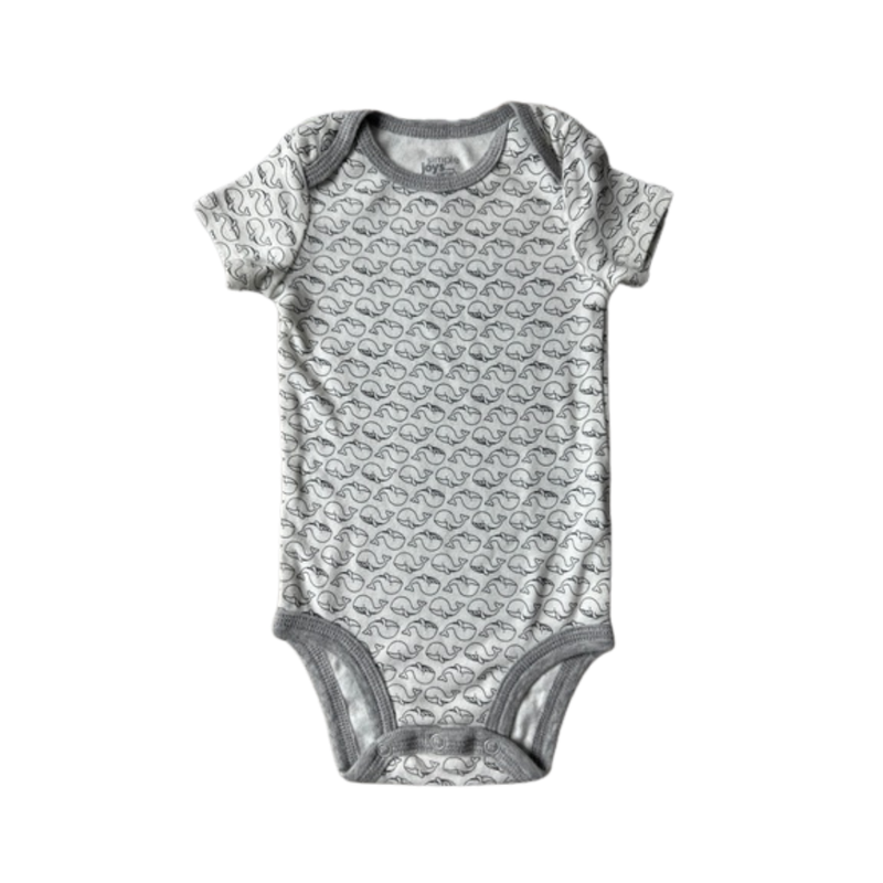 Carters Unisex White|Grey|whales Onesie Size: 3-6 months White|Grey|whales