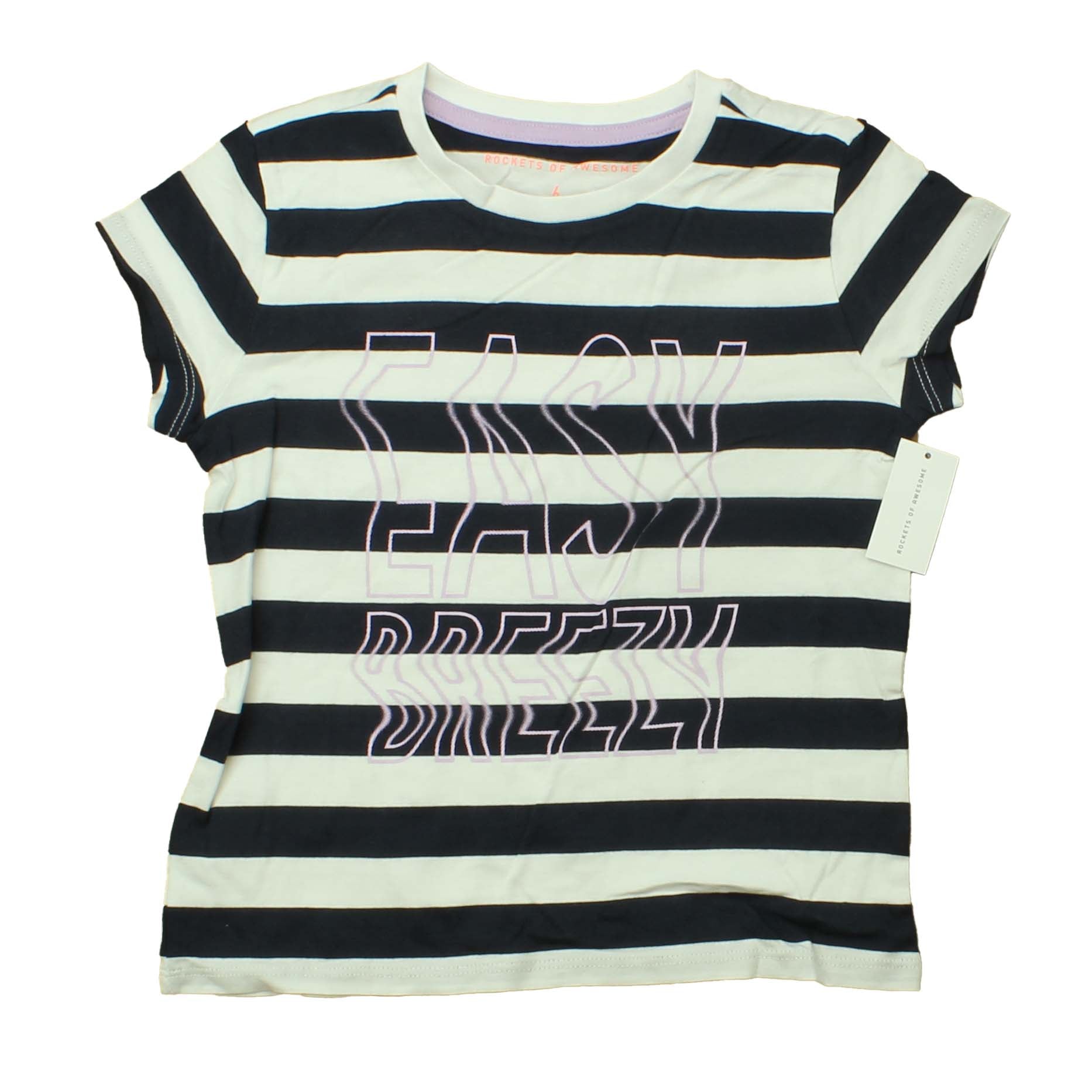 Rockets Of Awesome Girls Whte | Back | Lavender | Easy Breezy T-Shirt Size: Big Girl Whte | Back | Lavender | Easy Breezy