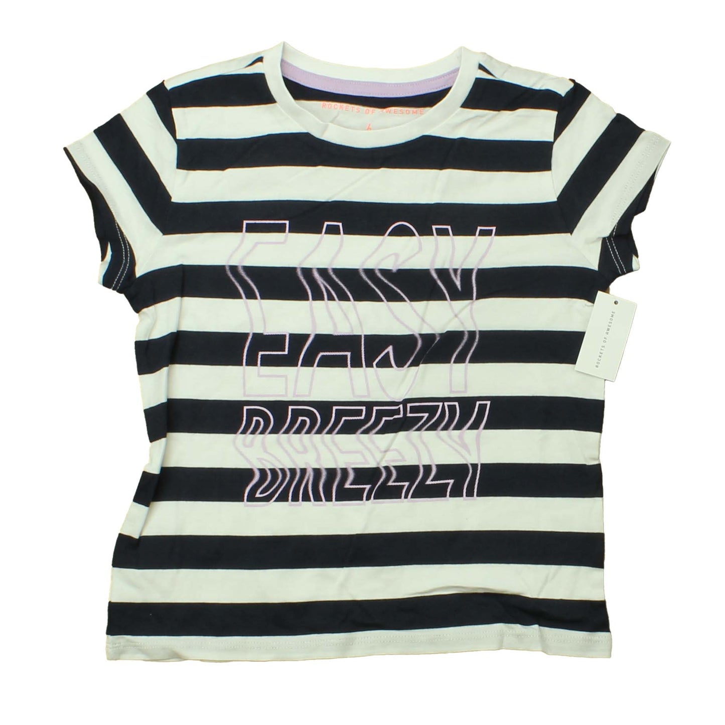 Rockets Of Awesome Girls Whte | Back | Lavender | Easy Breezy T-Shirt Size: Big Girl Whte | Back | Lavender | Easy Breezy