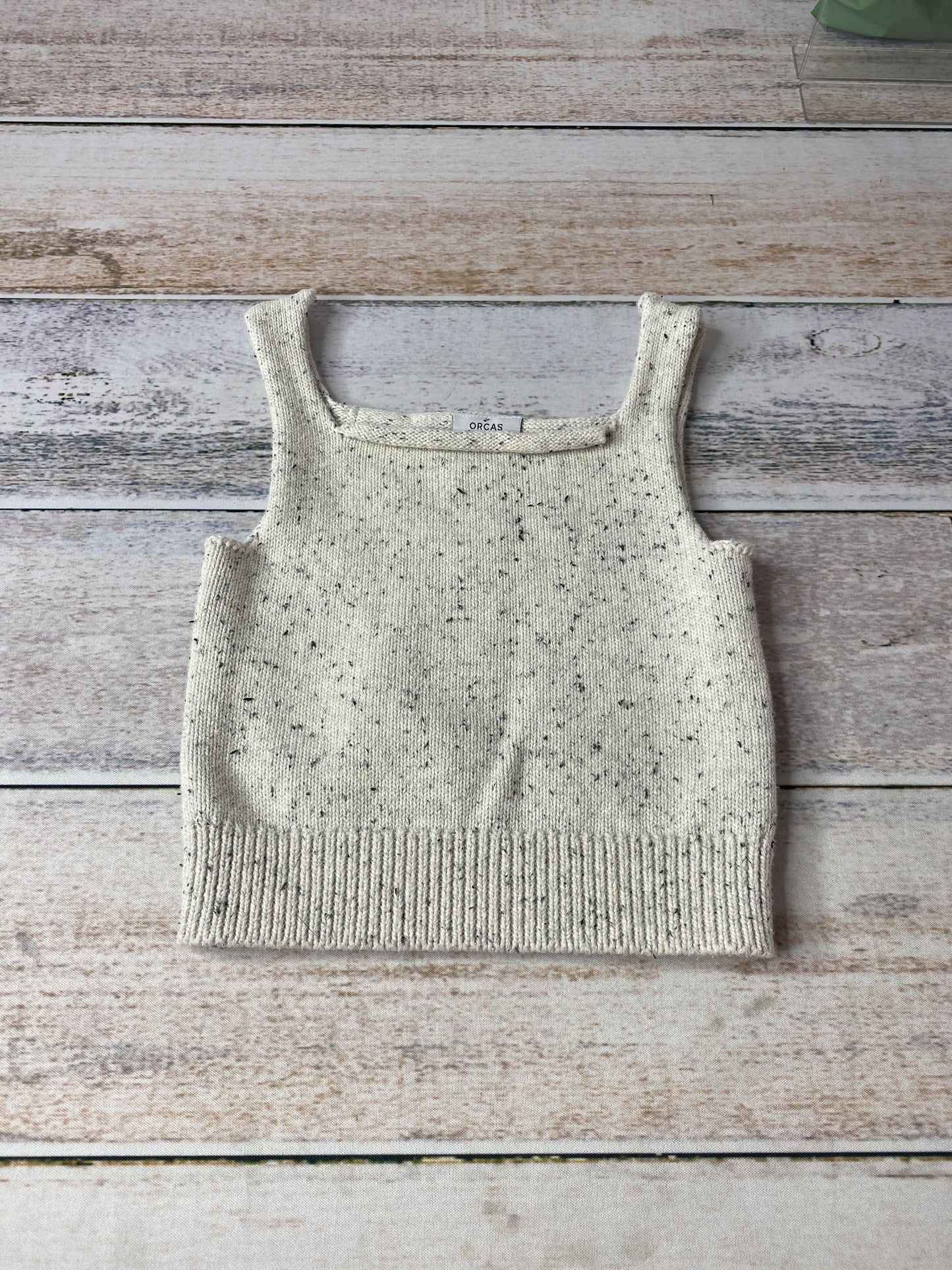 Orcas Lucille Girls Wool White | Black Tank Top Size: 18-24 months Wool White | Black