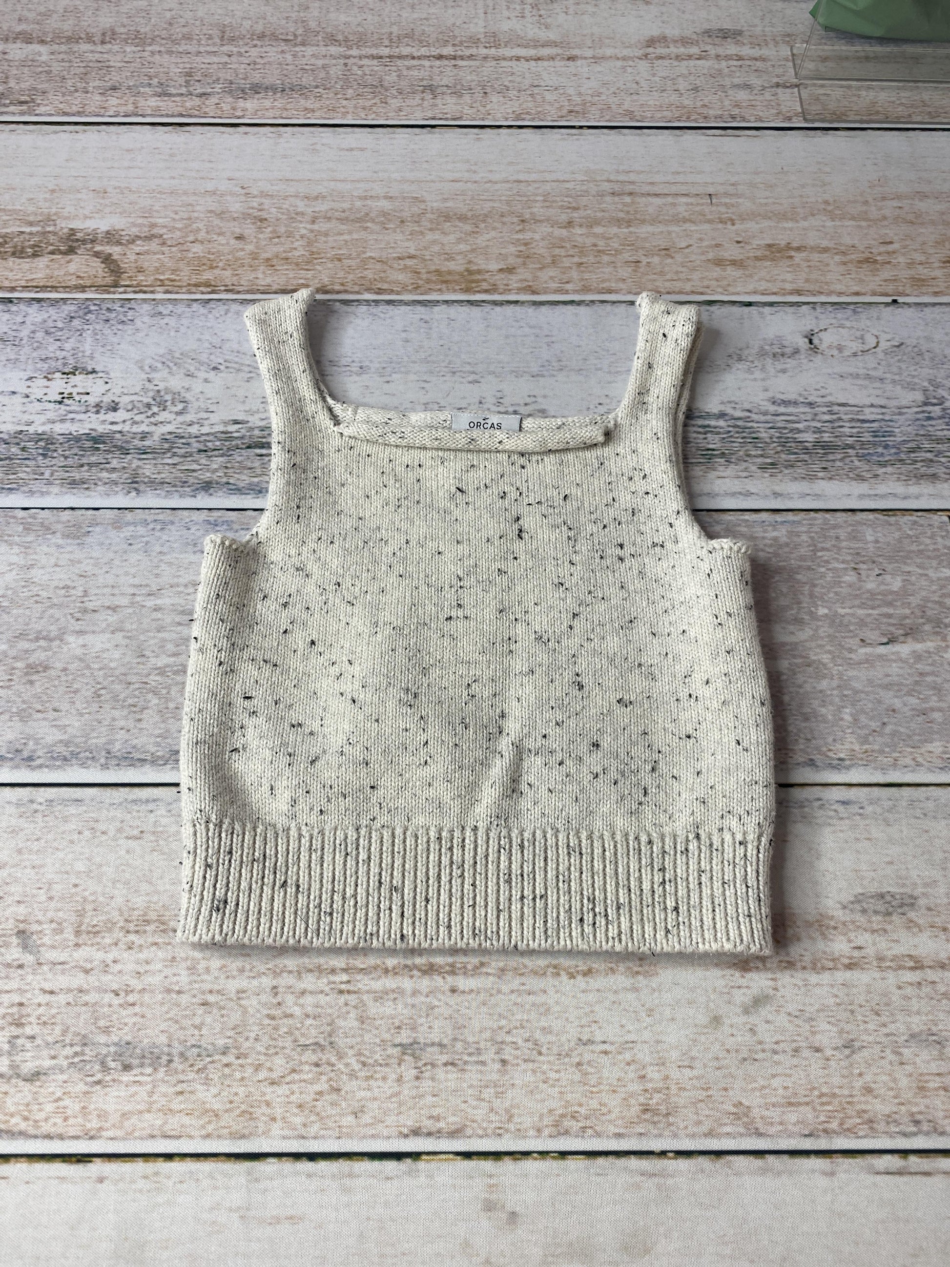 Orcas Lucille Girls Wool White | Black Tank Top Size: 18-24 months Wool White | Black