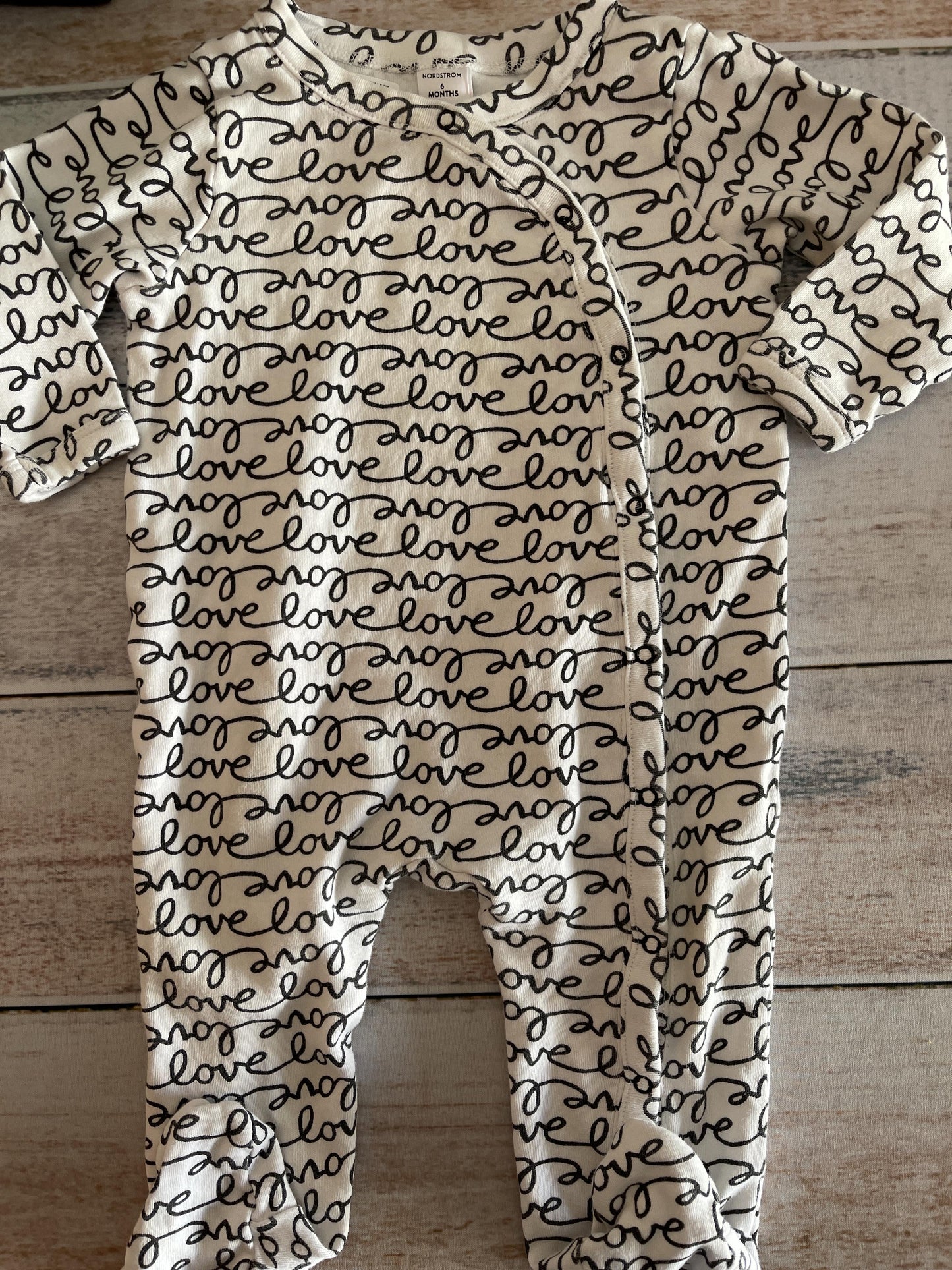 Nordstrom Boys Wool White | Black Pajamas Size: 6 months Wool White | Black