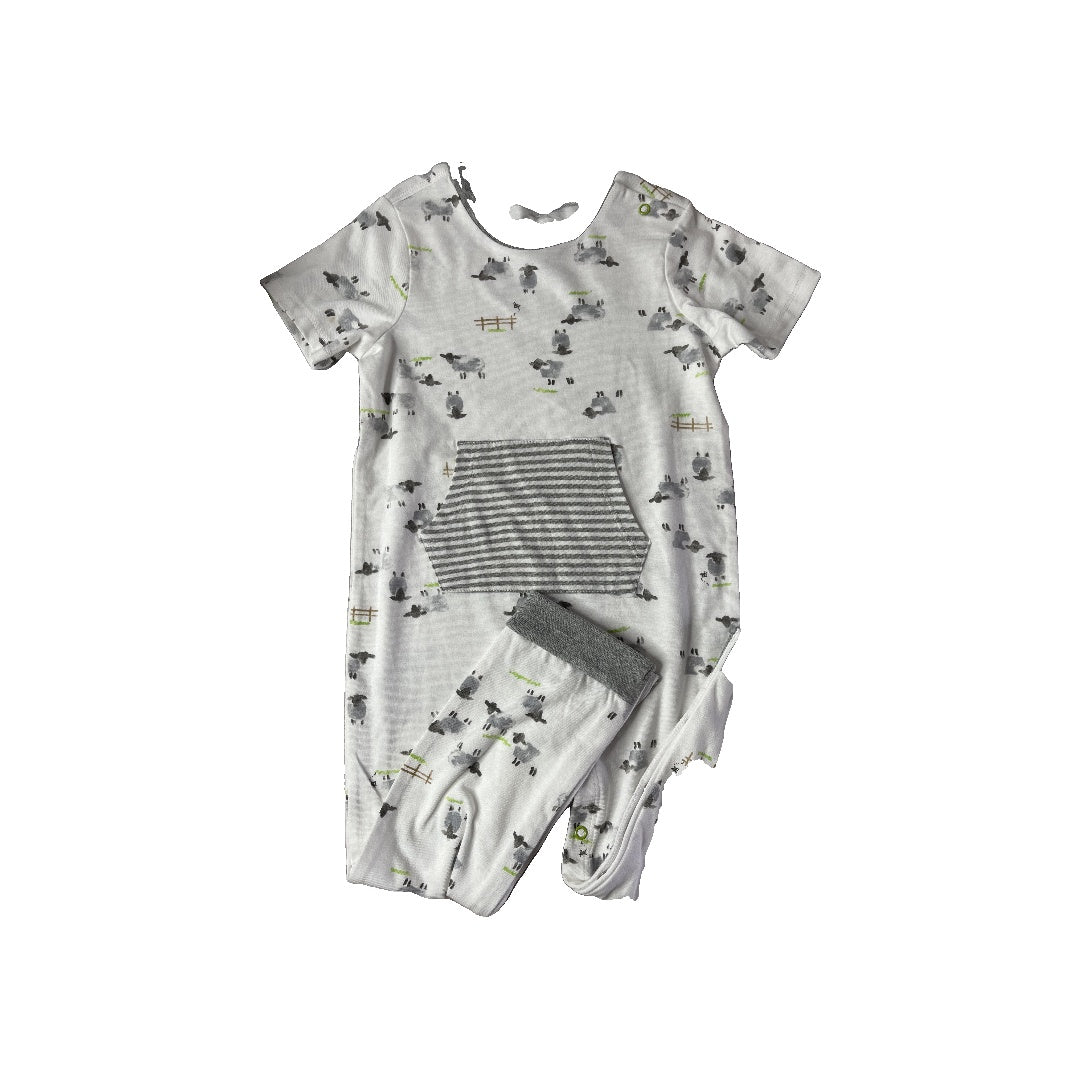 Burt's Bees Unisex Wool White | Grey Romper Size: 18-24 months Wool White | Grey