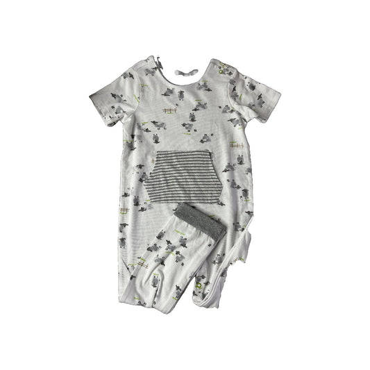 Burt's Bees Unisex Wool White | Grey Romper Size: 18-24 months Wool White | Grey