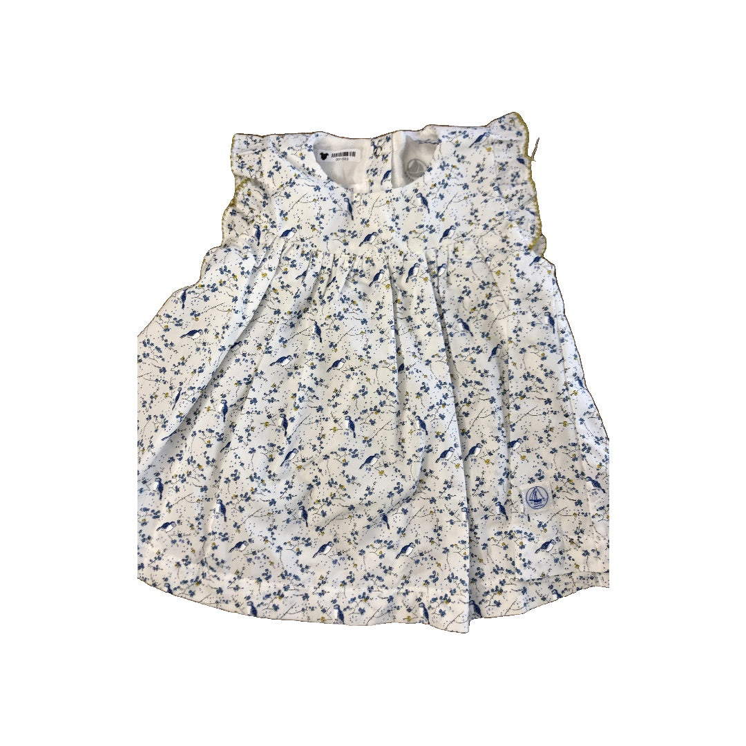 Petit Bateau Girls Wool White | Light Blue Shirt Size: 3 months Wool White | Light Blue