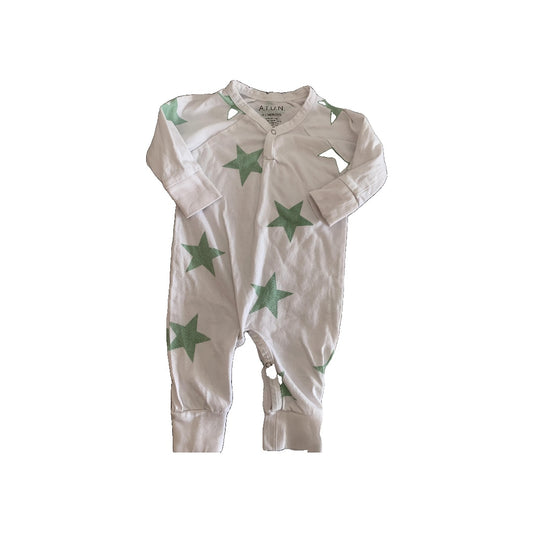 Boys Wool White | light green | Stars Long Sleeve Outfit Size: 0-3 months Wool White | light green | Stars