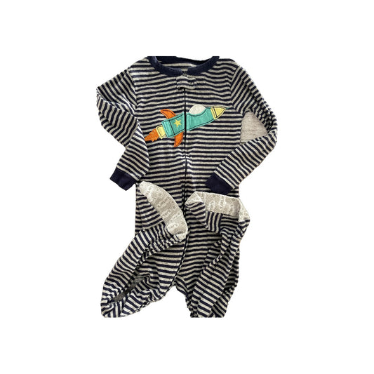 Carters Boys Wool White | Navy Blue | Stripe Pajamas Size: 5 Wool White | Navy Blue | Stripe