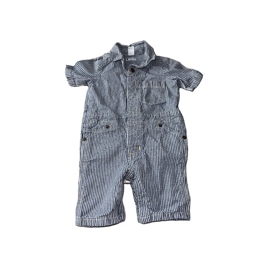 Gap Boys Wool White | Navy Blue | Striped Romper Size: 3-6 months Wool White | Navy Blue | Striped