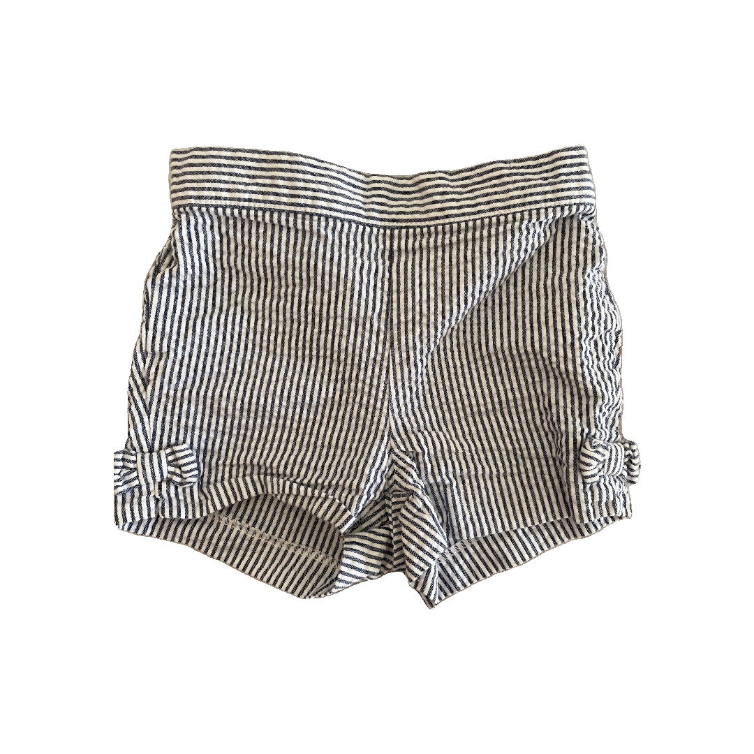 Janie and Jack Girls Wool White | Navy Blue Shorts Size: 12-18 months Wool White | Navy Blue