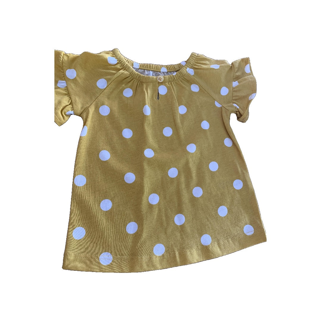 Caters Girls Wool White | polka dot | Yellow Shirt Size: 12 months Wool White | polka dot | Yellow