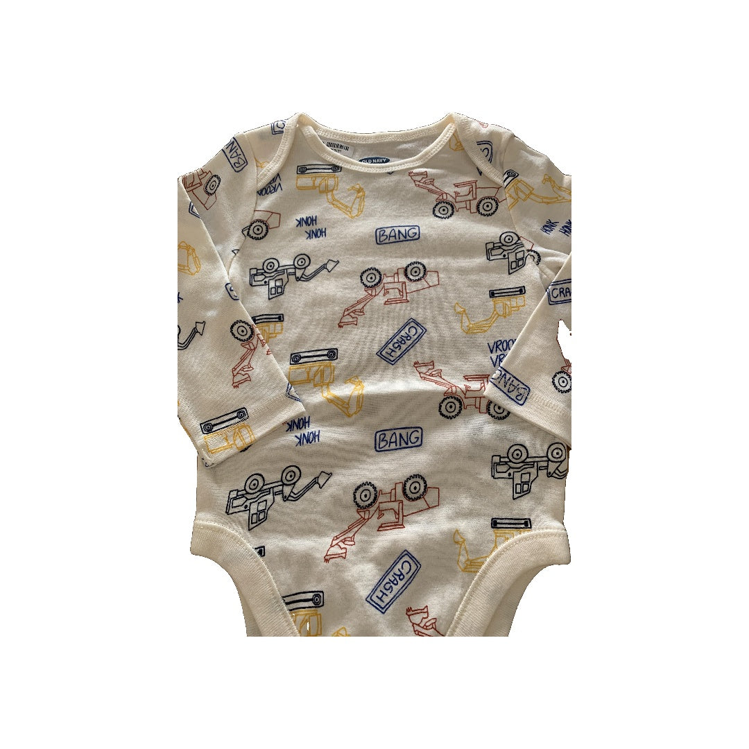 Old Navy Boys Wool White | Royal Blue | Red | Pattern Onesie Size: 6-12 months Wool White | Royal Blue | Red | Pattern