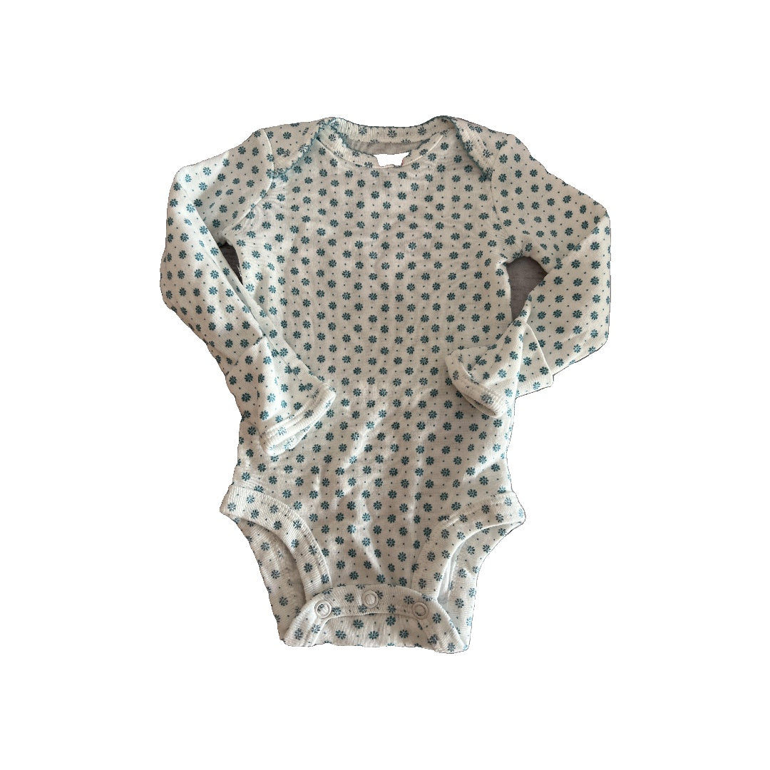 Girls Wool White | Royal Blue Onesie Size: Newborn Wool White | Royal Blue
