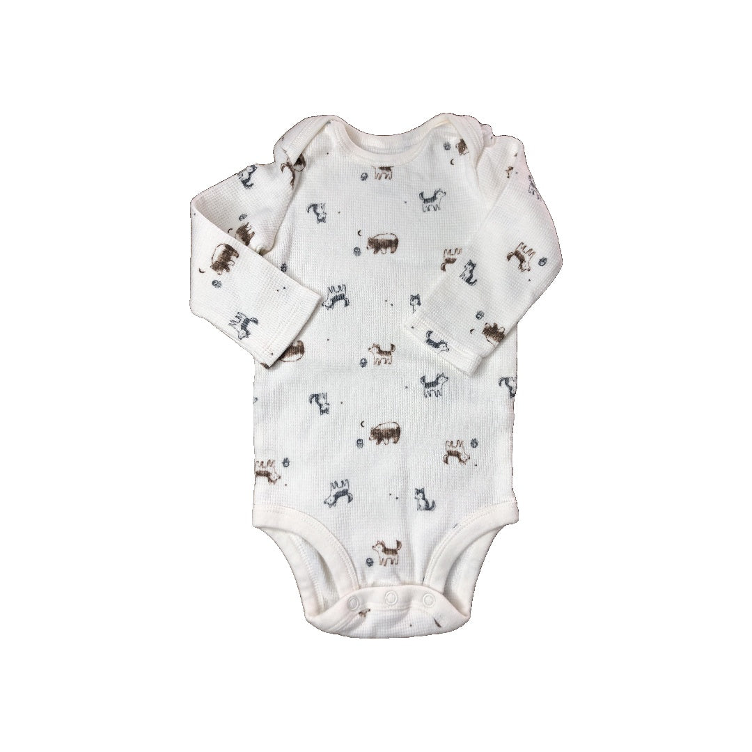 Carters Unisex Wool White Onesie Size: 3-6 months Wool White