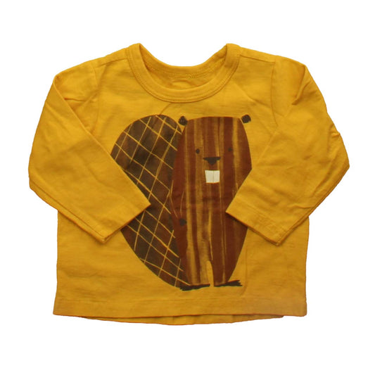 Tea Boys Yellow | Beaver Long Sleeve T-Shirt Size: 3-6 Months