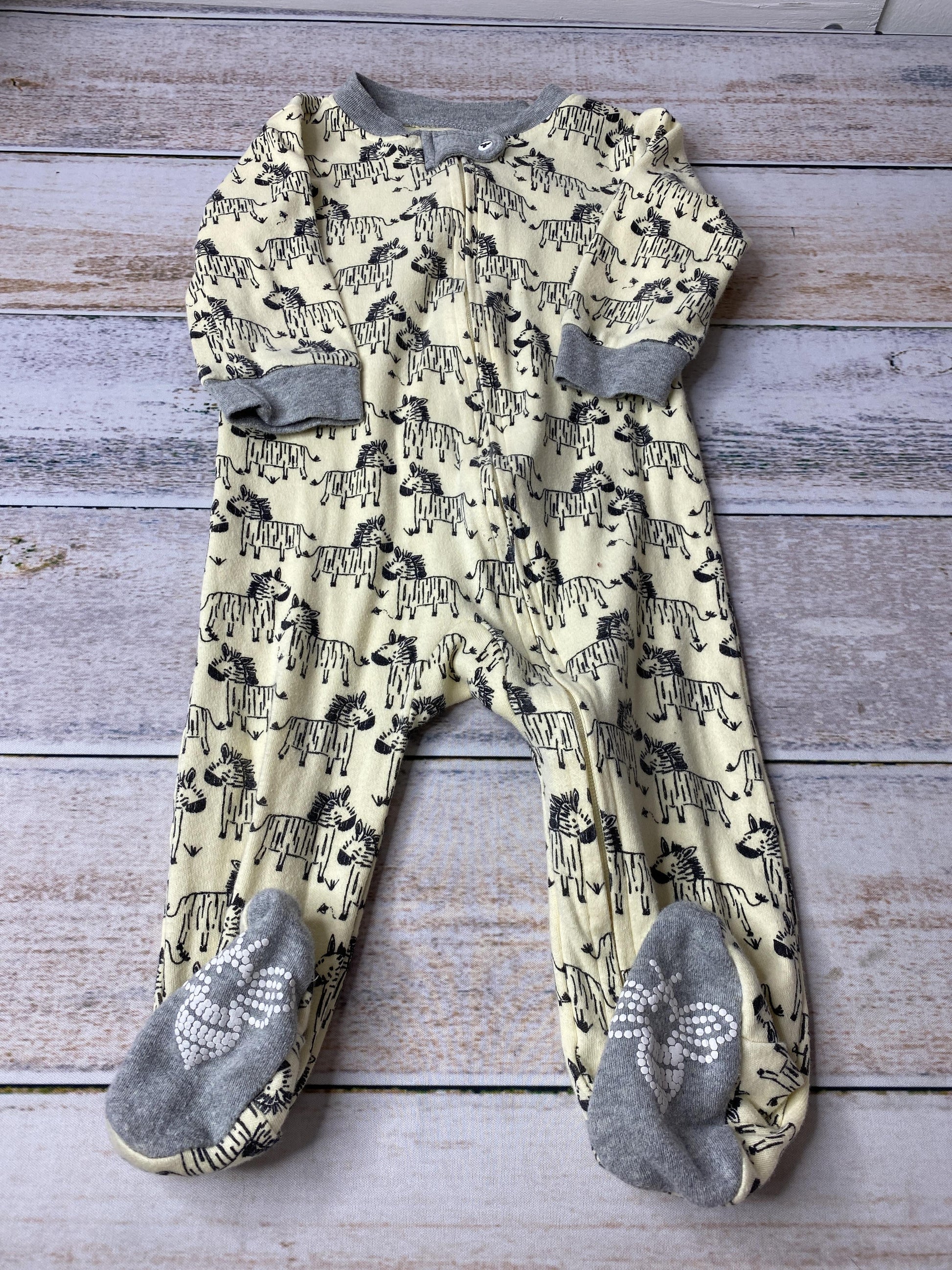Burt's Bees Unisex Yellow | Black | Zebra Pajamas Size: 6-9 months Yellow | Black | Zebra