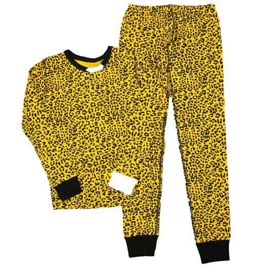 Mightly Girls Yellow | Black 2-piece Pajamas Size: 12 Years