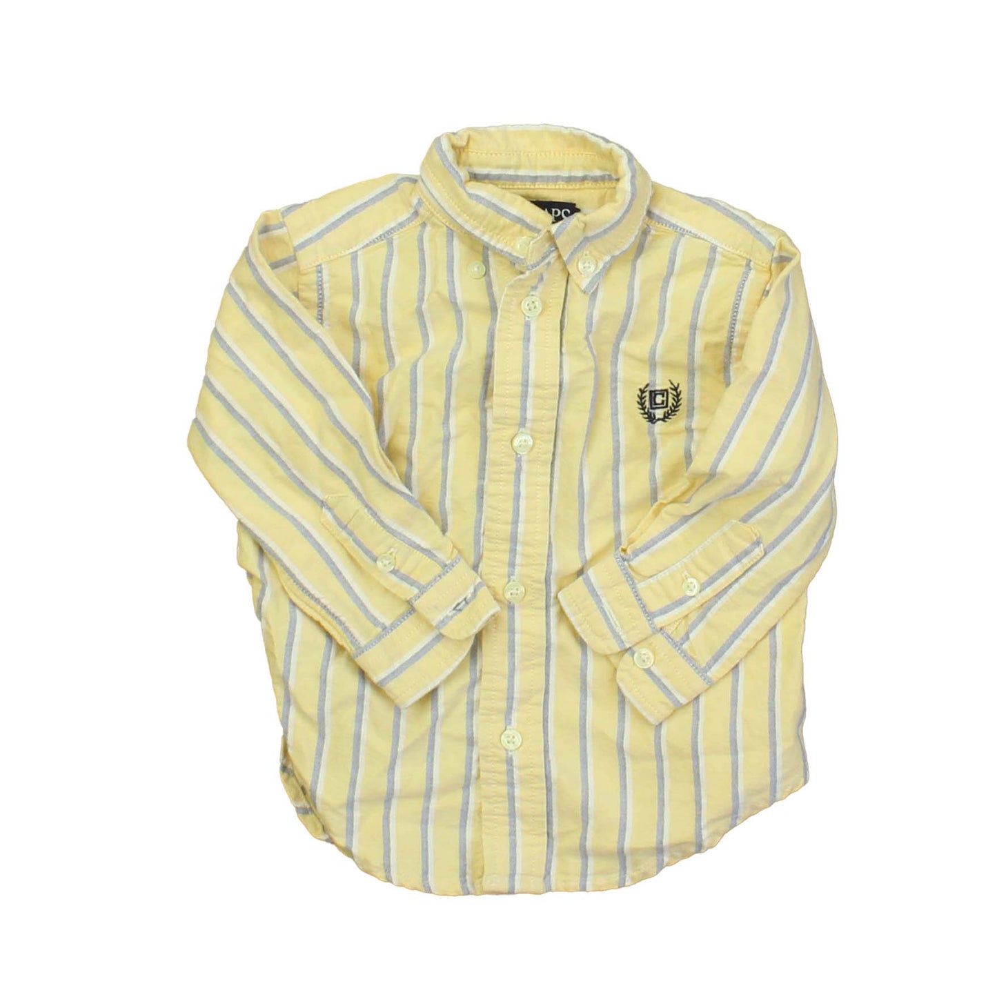 Chaps Boys Yellow | Blue | Stripes Button Down Long Sleeve Size: 18 Months Yellow | Blue | Stripes